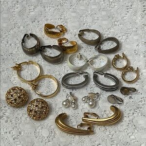 Clip on earrings set of 11